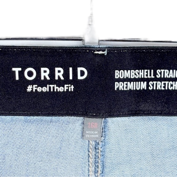 Torrid Bombshell Straight Jeans sz 16R High Rise Stretch Blue Denim 16 Regular - Picture 7 of 10